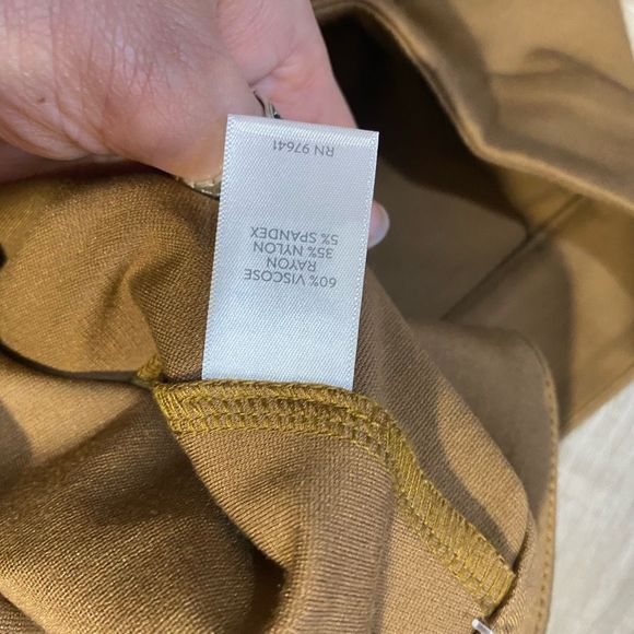 J. Jill Ponte Pencil Skirt Camel Turtle Shell Button Front Pockets, Size Medium - Picture 7 of 9